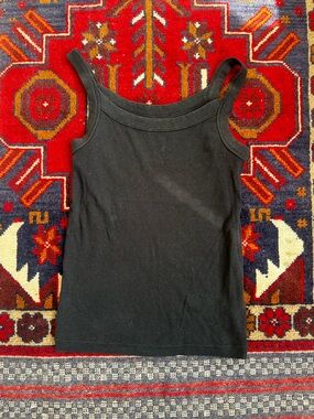 GAP Black Ribbed Tank Top
